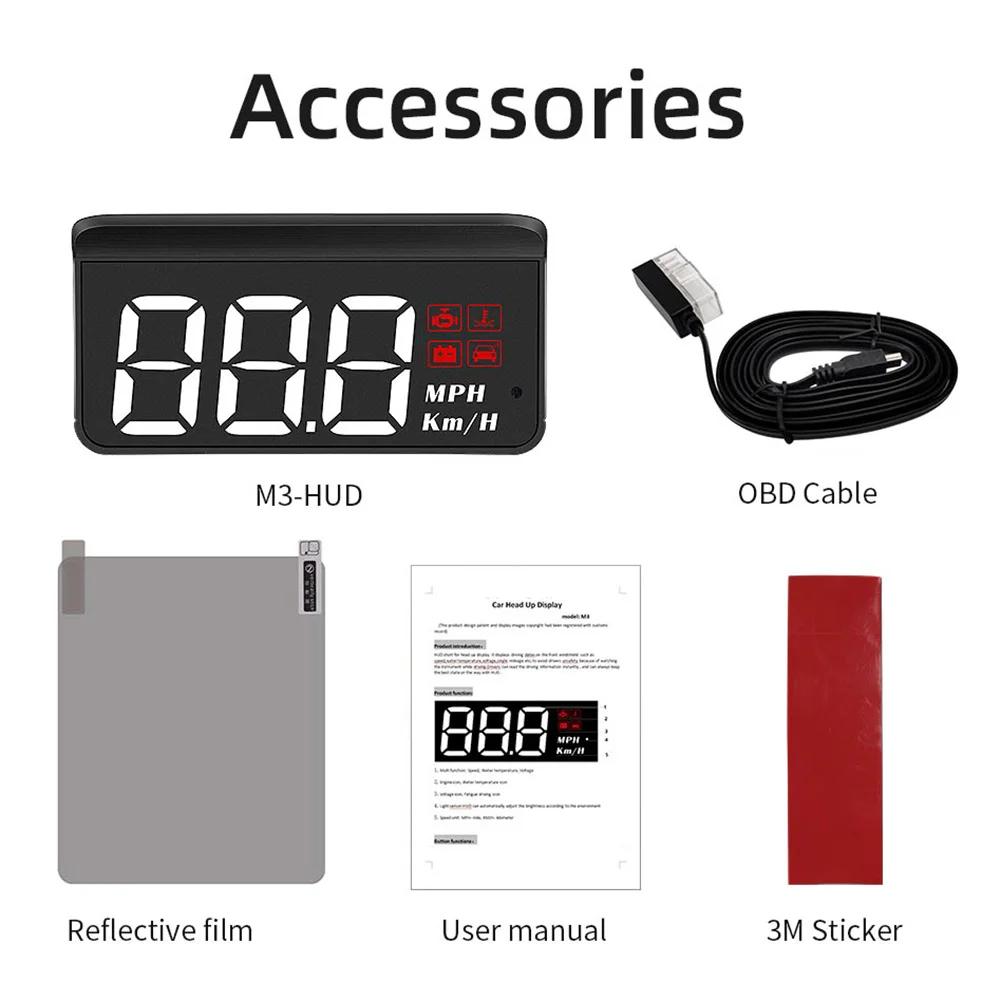 

Car Head Up Display Projector Screen Speed Meter Overspeed Alarm Digital HUD with Odometer Smart Head Up Display LCD Display