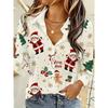 Christmas Women's Christmas Tree 3D Print Shirt Fashion Collar Loose-Fit Breathable Streetwear Shirt Relaxed Fit