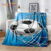 3D Football Art Cartoon Soft Plush Blanket,Flannel Blanket Throw Blanket for Living Room Bedroom Bed Sofa Picnic Cover Bettdecke