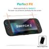 Ultra HD Tempered Glass Screen Protector for Switch 2 - 9H Hardness Anti-Scratch Film with Bubble-Free Installation Kit