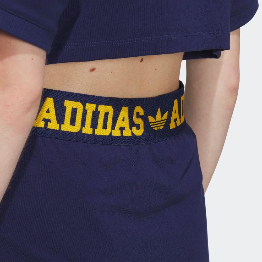 adidas Originals Letter V-Neck Short Dress Women Dress Blue IU4772
