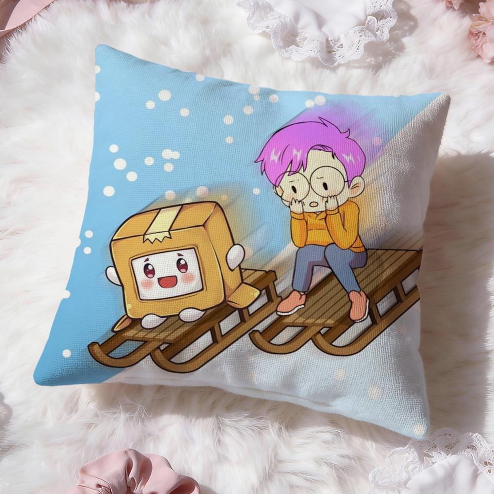 Cartoon L-Lankybox Cushion Cover Premium Comfort Reversible Pillow Cove -Two In One Design for Any Room & Car Interior