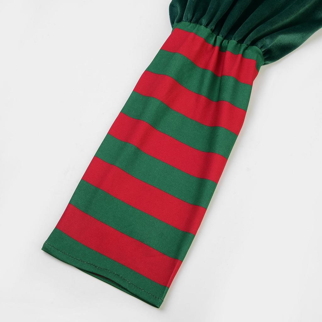 ReliBeauty Santa Claus Cosplay Costume for Girls and Christmas Elf Hat Red and Size 110 Kids, Boys, Set, Green,