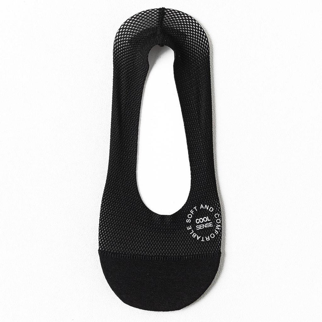 Mesh Ice Silk Women's Low-Cut Invisible Boat Socks with Anti-Slip Heel and Cotton Bottom