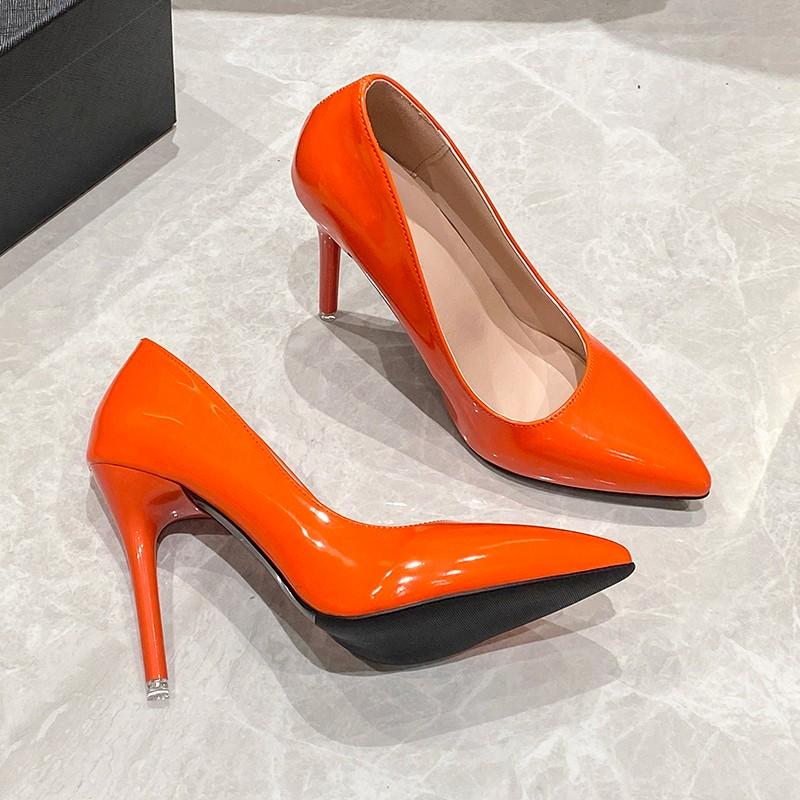 Fashion Newest Style High Heels Sexy Pumps Women Shoes Metal Buckle Wedding Shoes for Women Bride Shallow Pointed Single Shoes Zaptos