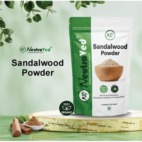 NeutraVed Sandalwood Powder For Face Pack Enriched with Organic & Pure Chandan Powder Mask for Glowing Skin - 200g