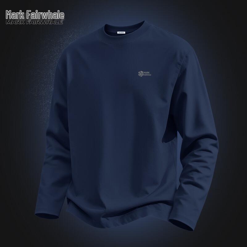 Mark Fairwhale Men's Round Neck Long Sleeve Cotton T-Shirt