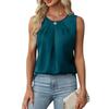IHUASU Women's Fashion Casual O-Neck Sleeveless Blouses & Shirts