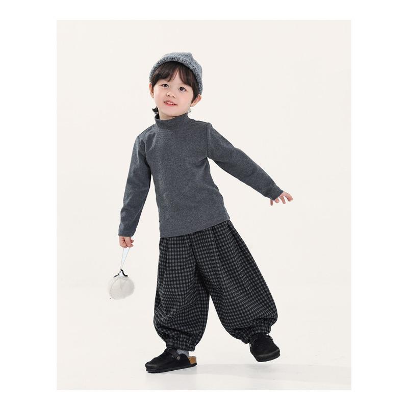 Kids Boys Solid Half Turtleneck Long Sleeve Warm Winter Inner Base Shirt