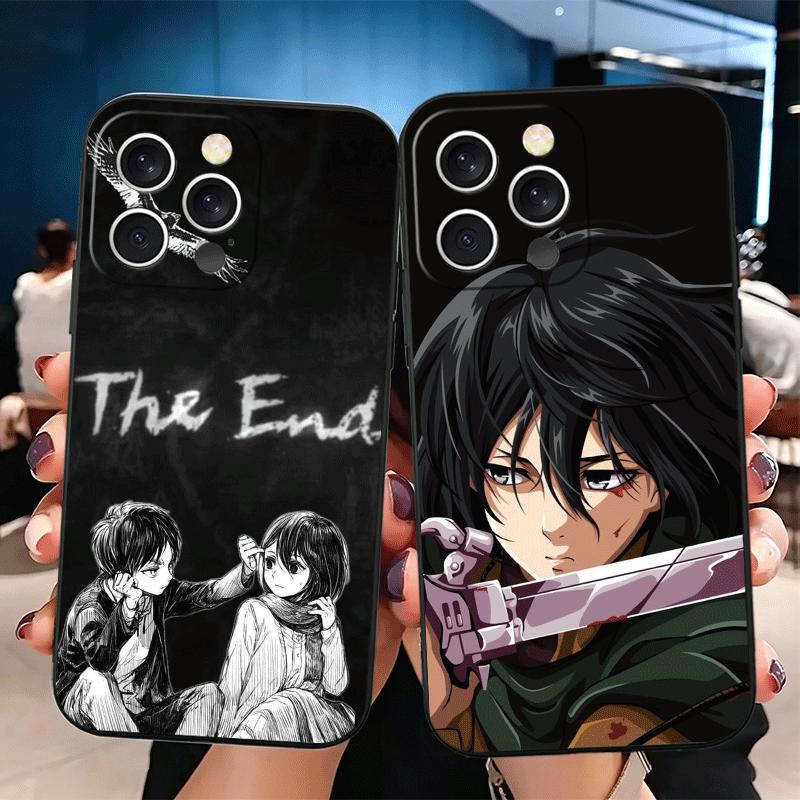 A-Attack On T-Titan Mikasa Soft Phone Case for iPhone 16 16E 17 Air 15 Pro Max 14 Plus 13 Mini 11 12 7 Black Cover Back Shell