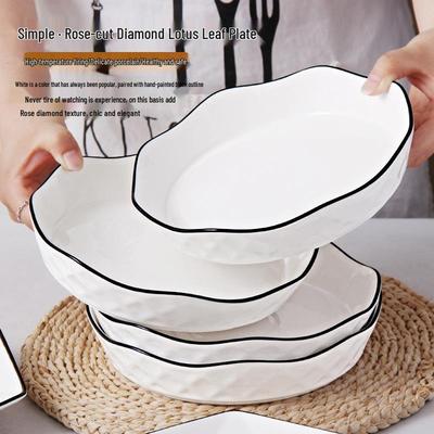 Kreatywny zestaw ceramicznych talerzy deserowych (4-częściowy) - Prosty Wzór Podszkliwny