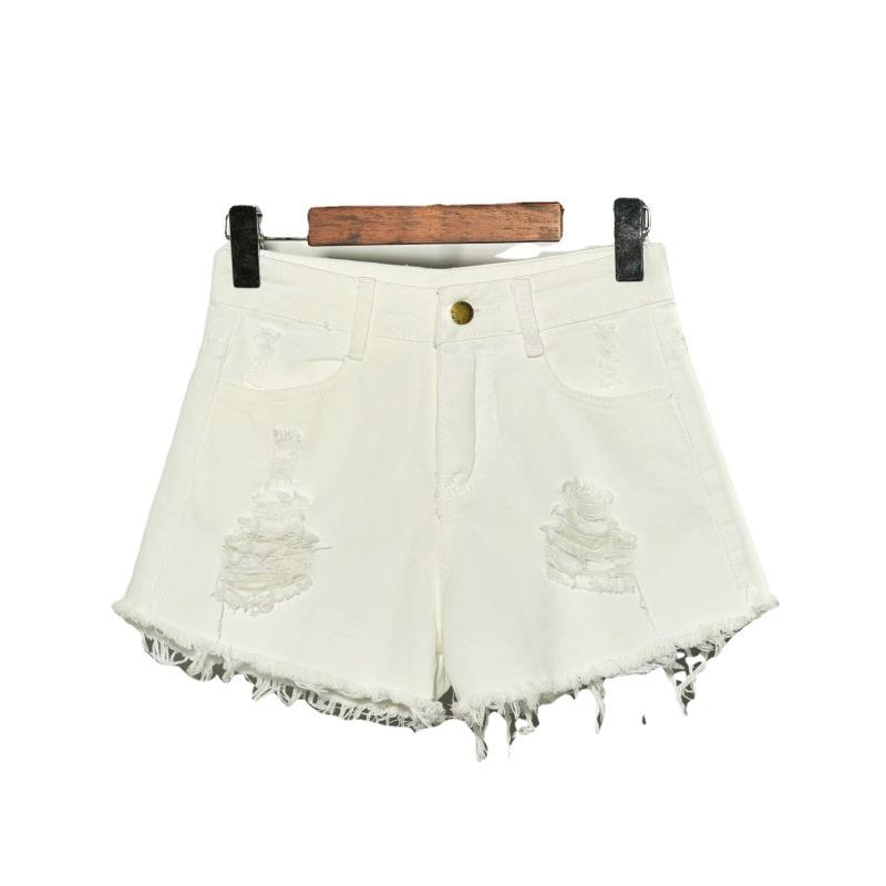 Baggy Jean Shorts Women Summer Big Size Holes To Thin Rough Edge Wide Leg A-line Hot Pants Women
