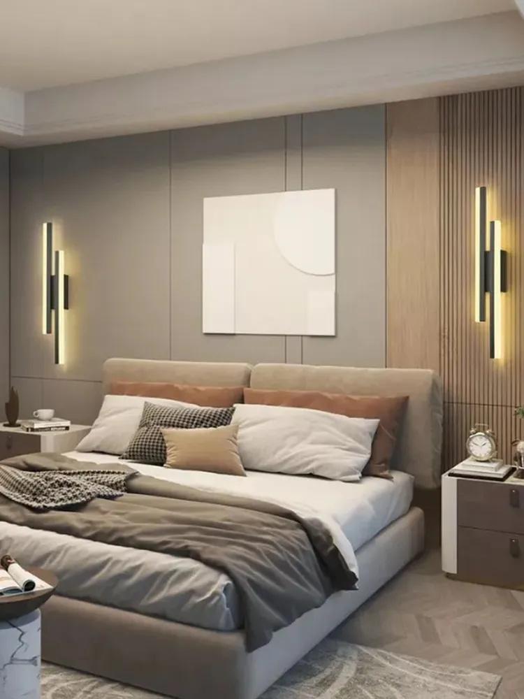Zimmer Wandleuchte Hauptschlafzimmer Nachttischlampe Minimalistische Wandleuchte Acryl Lange Streifenlampe