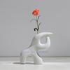 Keramikvase Abstraktes Blumenarrangement Hydroponische Bastelarbeiten Ornamente Moderne Heimdekorationszubehör Weiße Vasen Dekoration