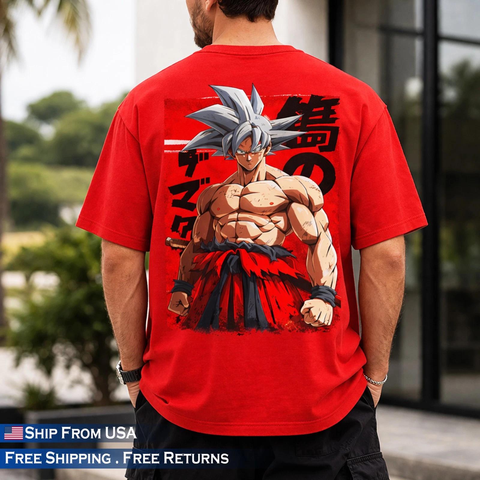 Ultra Instinct Anime Graphic Oversized Fit T-Shirt Dragon Streetwear Unisex Tee M