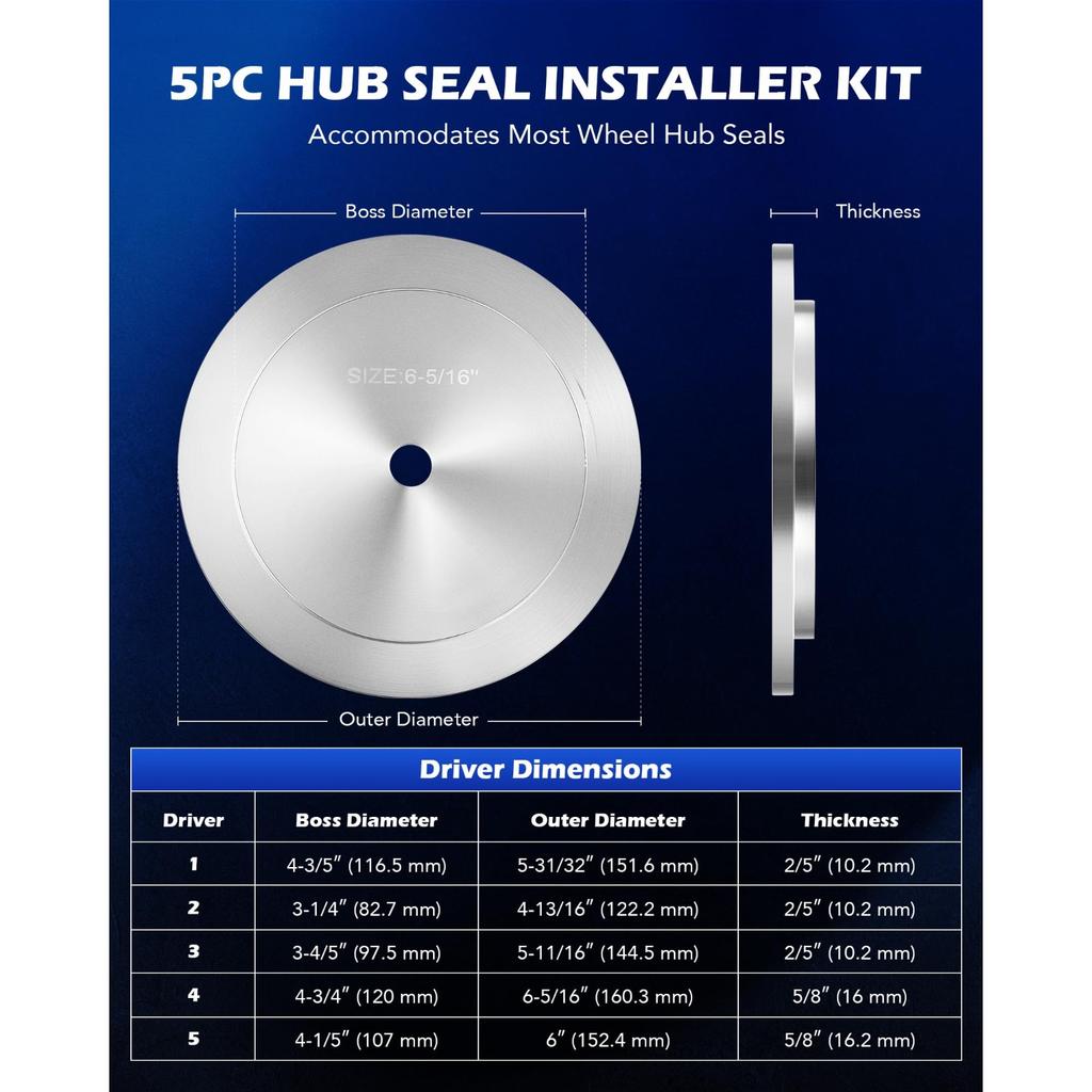 Bearing Press Kit,10pc Bearing Race and Seal Driver Set,Installer Bearing Driver Kit for Bearing Installation with Seal Driver and 9 Bearing Adapters