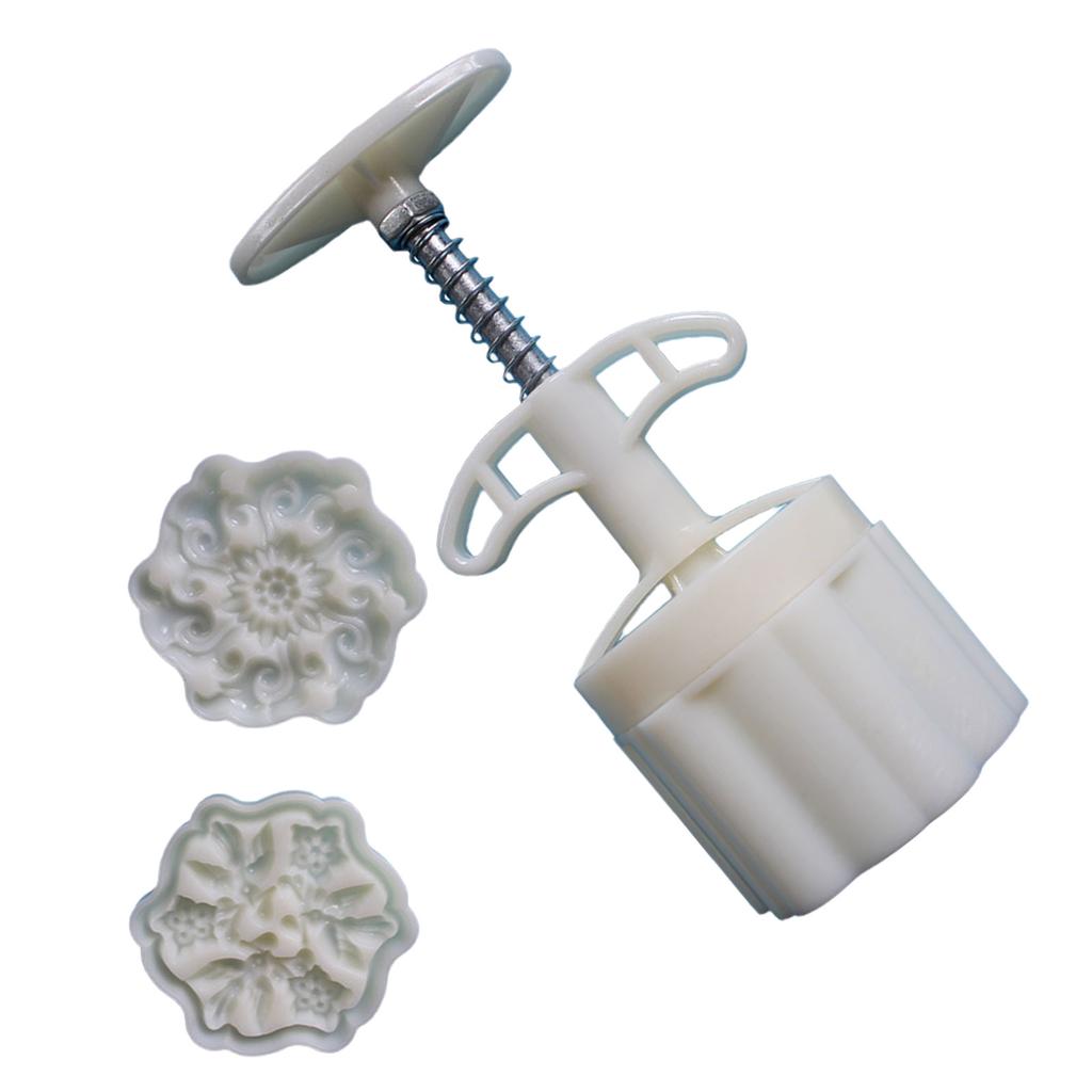 3D Flower Pattern Moon Cake Molds MidAutumn Festival Moon Cake Maker Cookie Stamp Hand Pressure Moon Cake Baking Tool