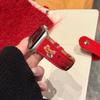 New Year Small Horse Embroidery Velvet Leather Strap for Apple Watch Series 11 10/9/8 Ultra SE