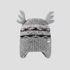Christmas Antler Knitted Hat Women's Autumn Winter Warm Wool Hat Velvet Ear Protection Cap