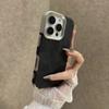 Applicable to iPhone17PROMAX mobile phone case, denim pattern electroplating large hole patch, Apple 16 anti-drop 15 protective case.
