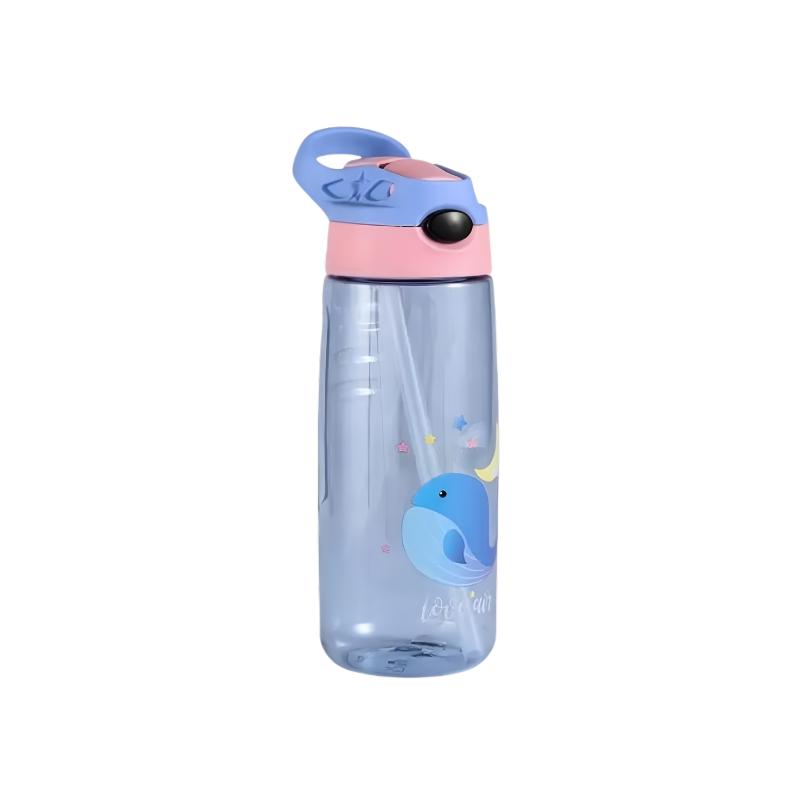 500ML Kids Water Sippy Cup Cartoon Leakproof Water Bottle for Beach Camping  BPA Free Children Drinking Healthy School Straw Cup