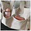 Retro Multi-Pocket Canvas Tote - Large Capacity Korean Style Shoulder Bag for Women