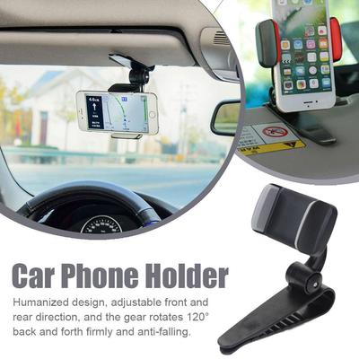 Car Sun Visor Phone Holder 360 Degree Rotation Automobiles Phone Mount Universal Clip Car Brack M7R8