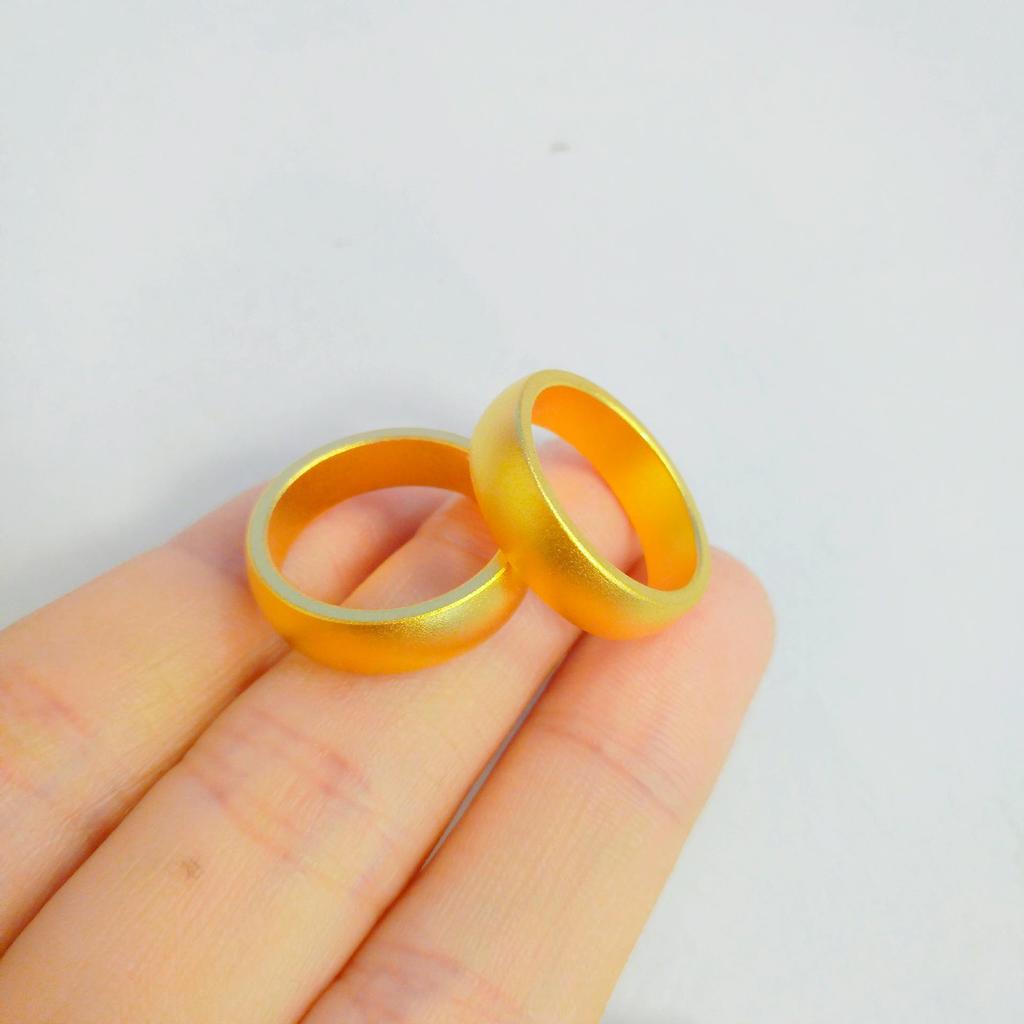 Vietnam Sand Gold 12mm Frosted Tire Bangle Ring - Exquisite Ancient Method, Solid Gold Color Jewelry