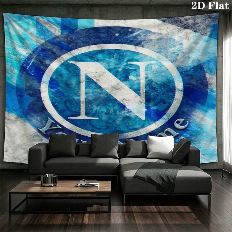 SSC Napoli Custom Name Wall Tapestry Aesthetic Wall Hanging Printed Fabric Blanket Decorative Tapestries for Bedroom Living Room Home Decor