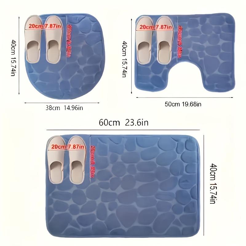 3-Piece Luxury Coral Fleece Bathroom Mat Set, Non-Slip, Quick Drying, Water Absorbent, Machine Washable, Polyester