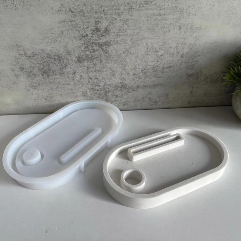 Silicone Craft Molds Silicone Candle Bracket Molds Home Decors Crafting Molds Oval Candle Holder Molds Resin Epoxy Molds