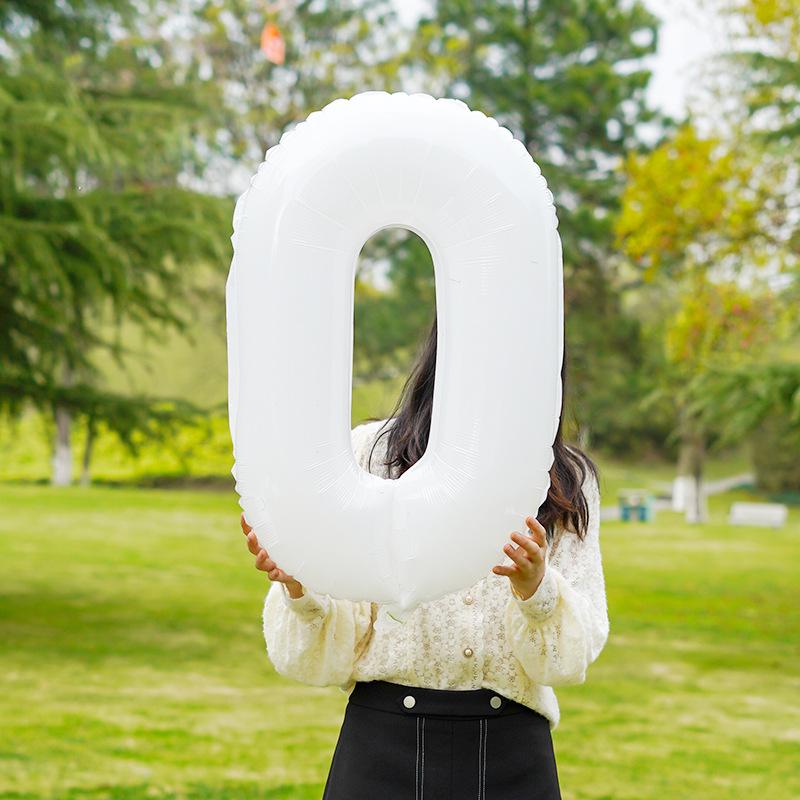 32-Inch White Number '40' Birthday Balloon, Aluminum Foil Party Decoration Prop