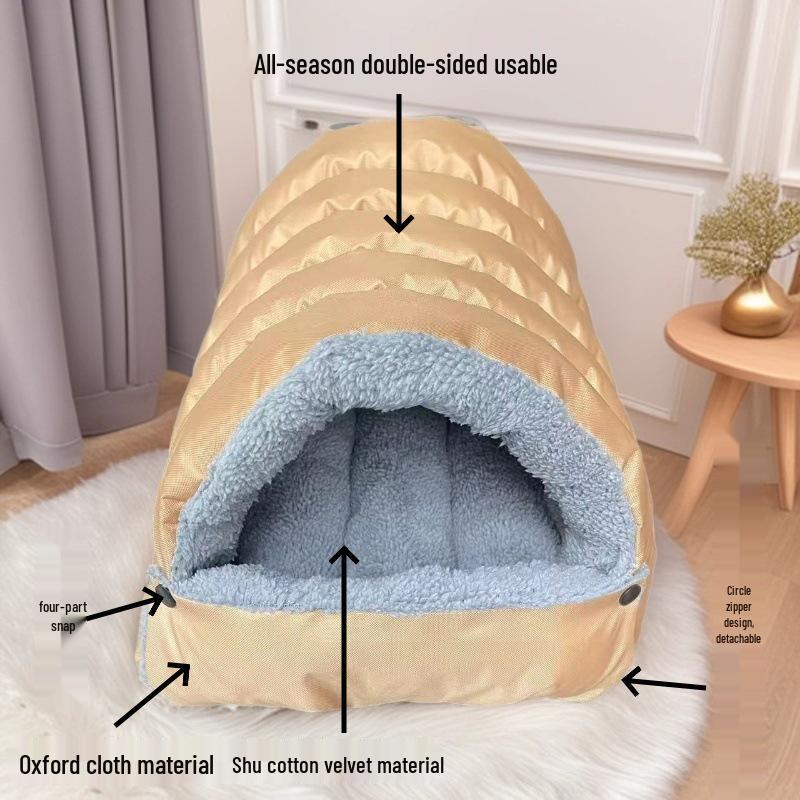 Cat & Small Dog Winter Warm Semi-Closed Nest - Spacious All-Season Sleeping Bag
