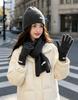 3Pcs Set Winter Hat Scarf Touchscreen Gloves Unisex Knitted Warm Beanie Neck Warmer Gloves Set For Autumn Winter Outdoor Daily Wear