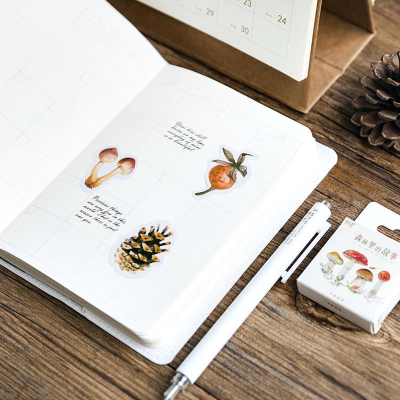 46Pcs/box Autumn of Forest Diary Sticker  Planner Scrapbooking Sticky Stationery  School Supplies