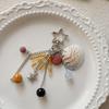 Ocean-serien Nyckelringar med Hänge för Män Kvinnor Sjöborre Snäcka Nyckelringar med Pärlor Söta Sommar Strand Semester Väskaccessoarer Gåva