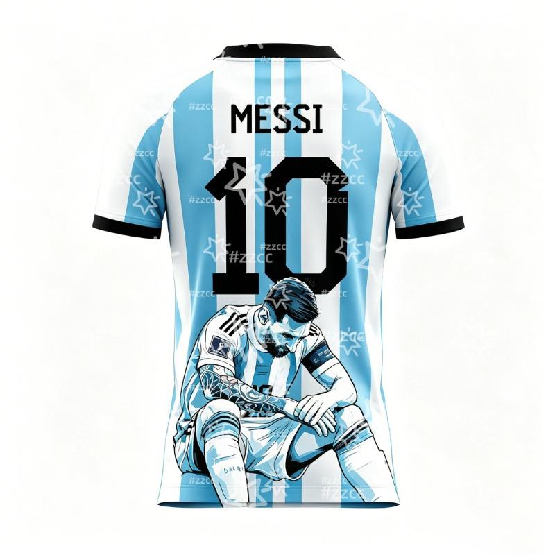 2026 Messi fan cadeau Nr. 10 voetbalshirt wedstrijdtenue Zomersport Heren T-shirt Kinderkleding T-shirt Y2k Dames fietsshirt