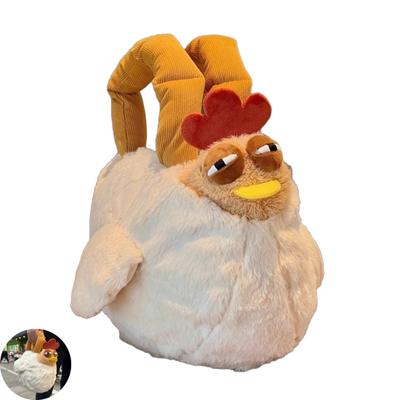 Fuzzy Chicken Purse Cute Chicken Shoulder Bag Fluffy Plush Hen Handbag Kawaii Stuffed Animal Prank Gift for Girls Women