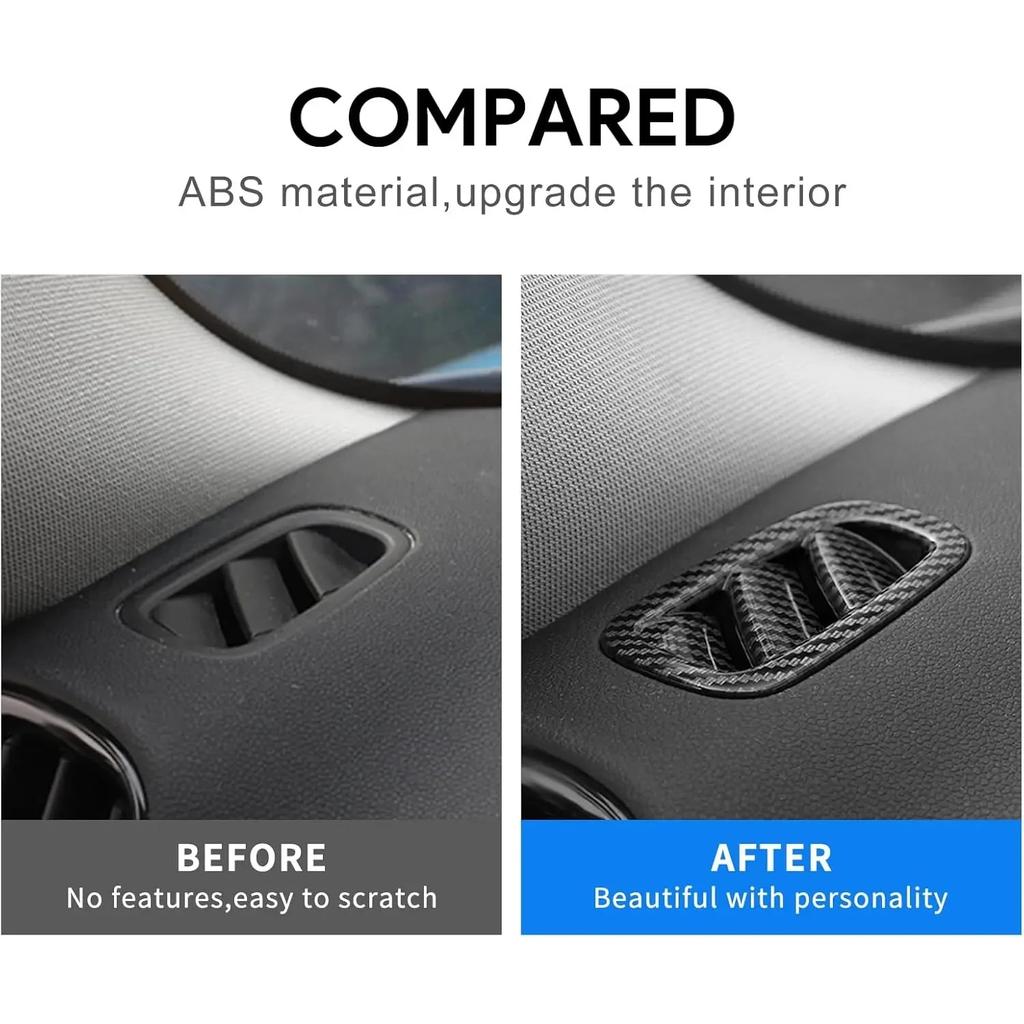 For Mini F60 A Pillar Air Vent Trim ABS Material Carbon Fiber Texture Decorative Interior Panel Accessories 2 Pcs Black