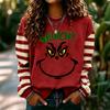 Women's Casual Christmas Print Long Sleeve Neck Pullover Sweatshirt for Holiday