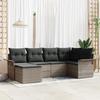 6-piece Garden Sofa Set with Grey Cushions In Synthetic Rattan, 2-seater Garden Sofa with Storage and 3354098