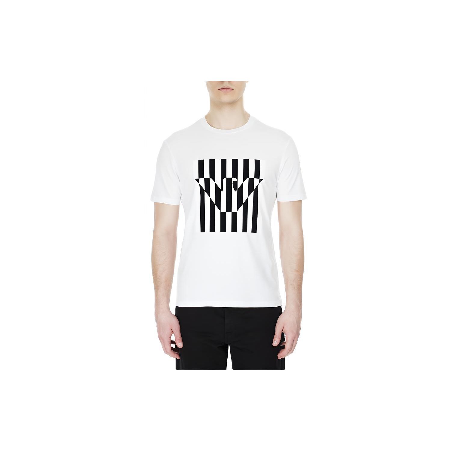Emporio Armani Effen Ronde Hals Trui Korte Mouwen T-shirt Heren tops Wit 3H1TB7-1J30Z-0100 XL