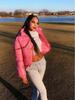 European & American Metallic Short Women's Cotton Jacket - Autumn/Winter Bright Color Style