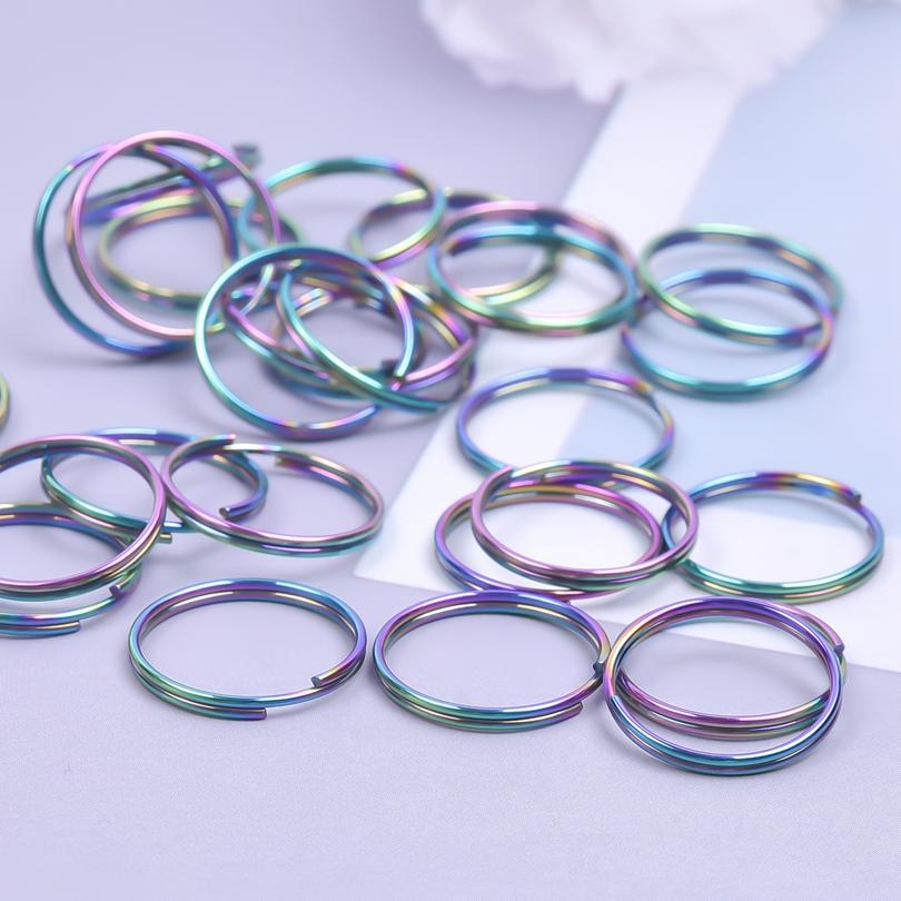 Wholesale Open Split Key Rings Stainless Steel Connectors For Jewelry Making Supplies DIY Keychain Necklace Colored Materials
