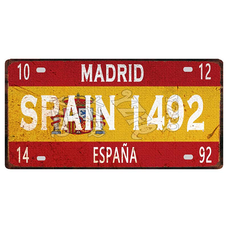 Spain Seville Barcelona Travel Souvenir LIsence Metal Signs Plaque Decorative Wall Art Shop Club Bar Home Decor 30X15CM DC-1054A