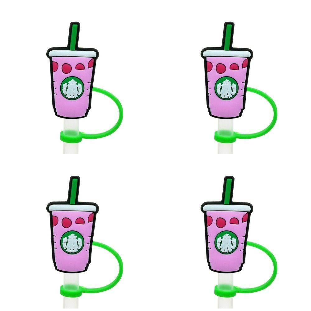 1/4Pcs BPA Free Drinking Straw Tips Cover Protectors Cap Straw Cap Durable Silicone Straw Cover