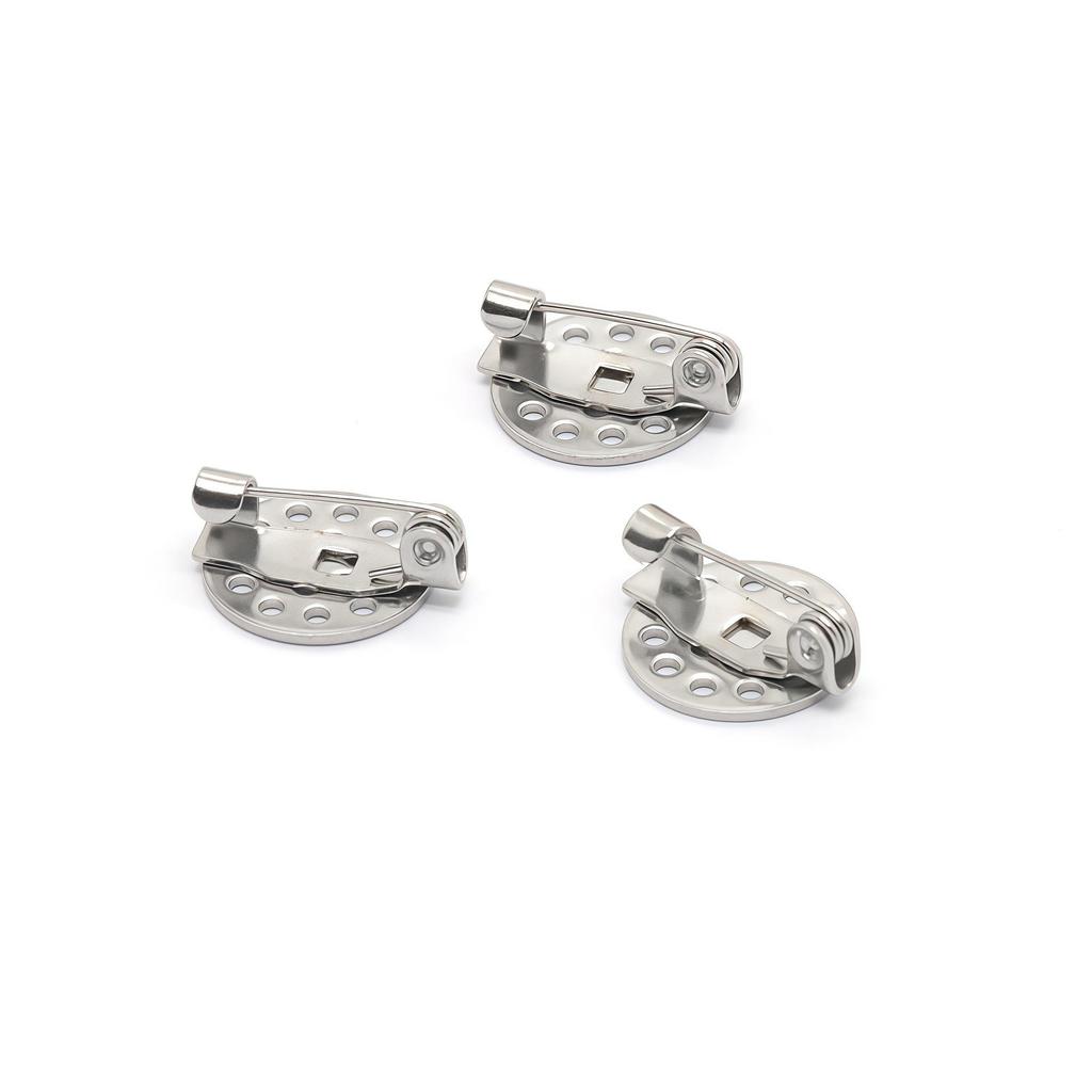 Round Hole Tray Brooch - 304 Stainless Steel DIY Jewelry Pin Base