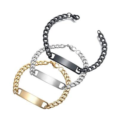 Personalisiertes Herren-Damen-Edelstahl-Armband mit Gravur, Schmuck, Geschenk, Neu