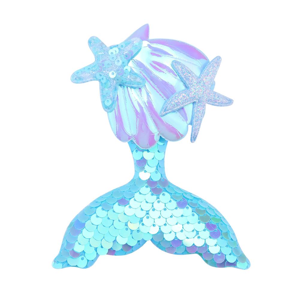 A 6-piece Set of New Sequined Cartoon Mermaid Starfish Shell Edge Clip-on Hair Accessories