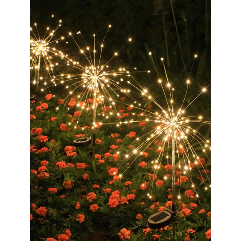 Solar Garden Firework Dandelion Lights - Weatherproof Outdoor Decorations for Villas and Courtyards